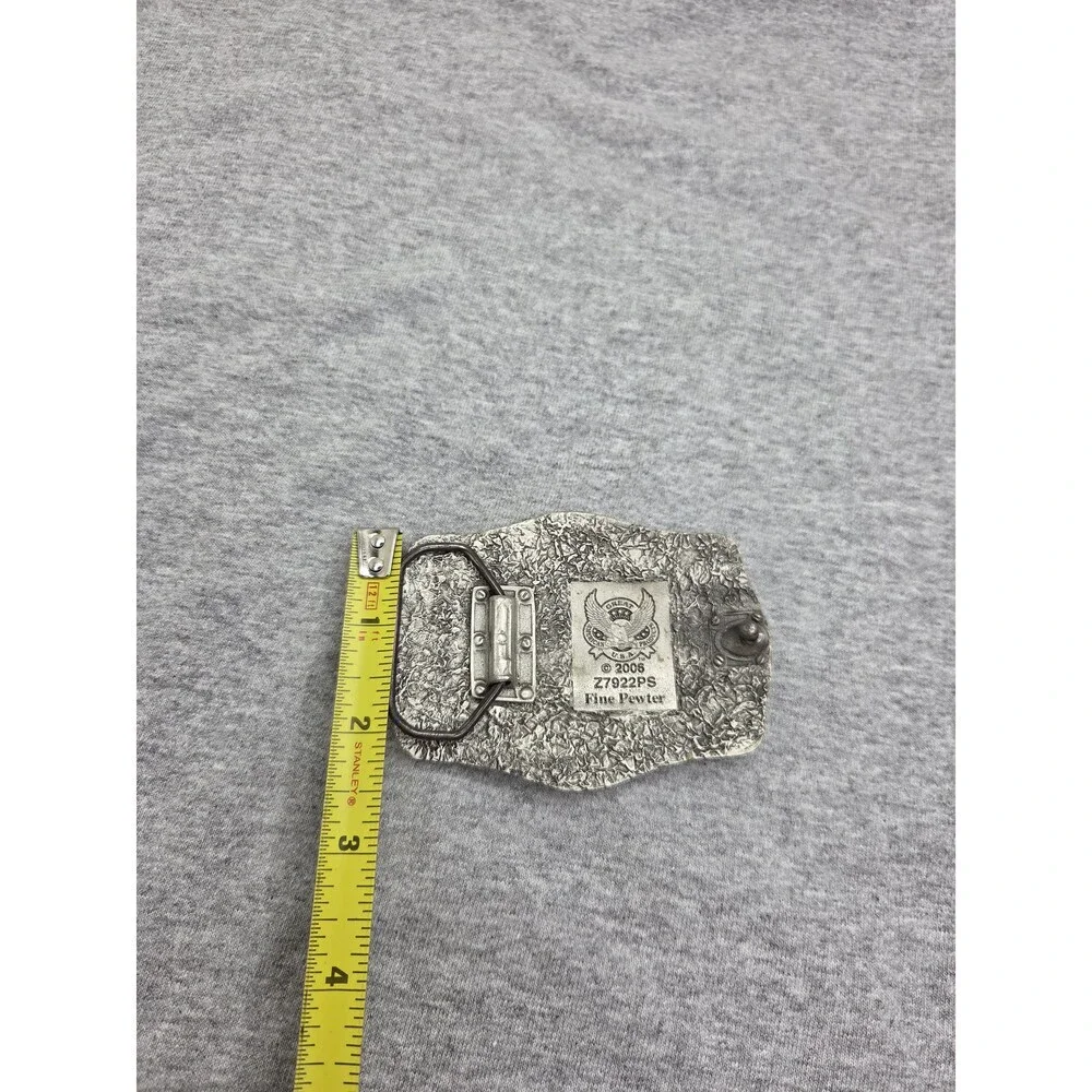 Fine Pewter Three Cross Floral Religious Belt Buckle